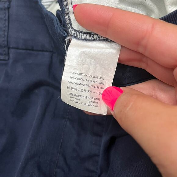 J.Crew Chino navy blue flat pocket shorts size 6 - Picture 4 of 4